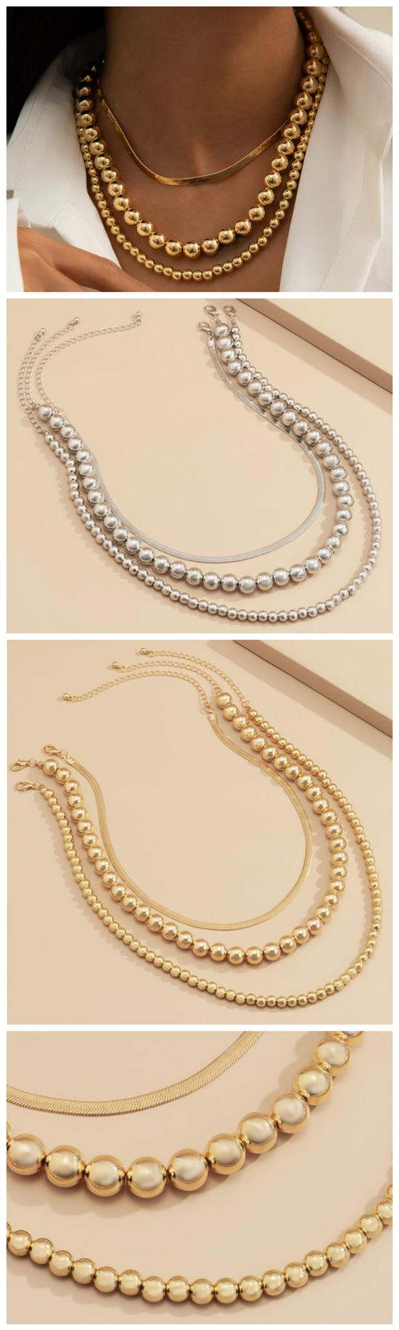 Hip-Hop Style Wholesale Jewelry Beads Chain Multi-layer Women Necklace ...